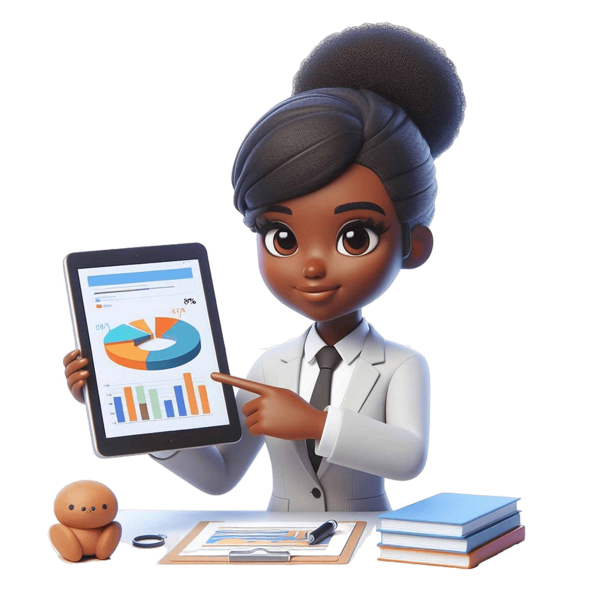 Data specialist presenting analytics